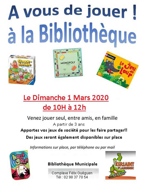 A vous de jouer à la Bibliothèque